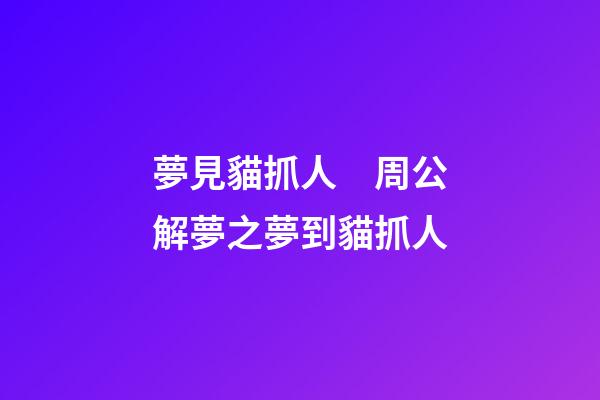 夢見貓抓人　周公解夢之夢到貓抓人
